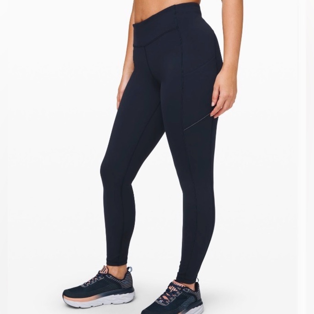 Speed Up Mid-Rise Black Performance Leggings  28” with pockets
